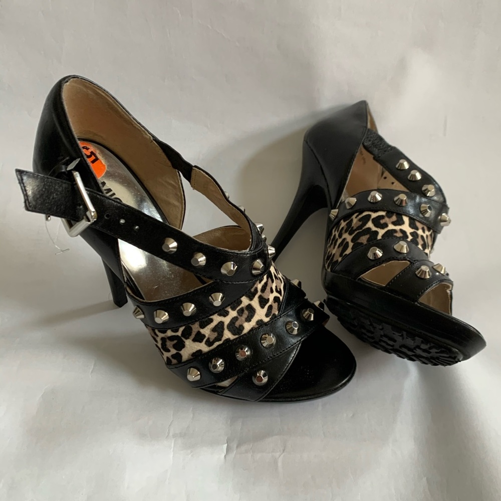 Michael Kors Calf Hair Leather Leopard Heels Sz5.5